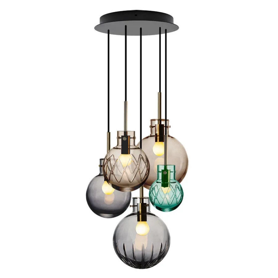 Anbefalte Kombinasjoner|Taklamper>HADELAND GLASSVERK Skumring Taklampe Krystallkuler 5stk