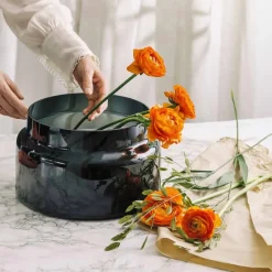 Dekor|Vaser>HADELAND GLASSVERK Tindre Vase/Lyslykt Røkgrå 17,8cm