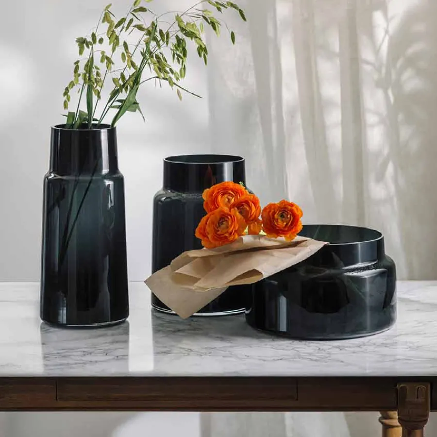 Dekor|Vaser>HADELAND GLASSVERK Tindre Vase Røkgrå 38,7cm