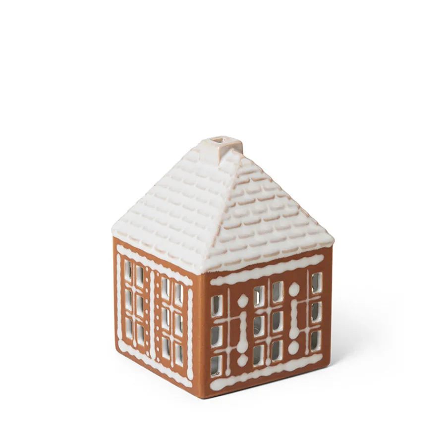 Lys>KÄHLER DESIGN Kähler Gingerbread Lyshus Liten Brun