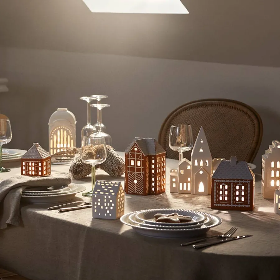 Lys>KÄHLER DESIGN Kähler Gingerbread Lyshus Liten Brun