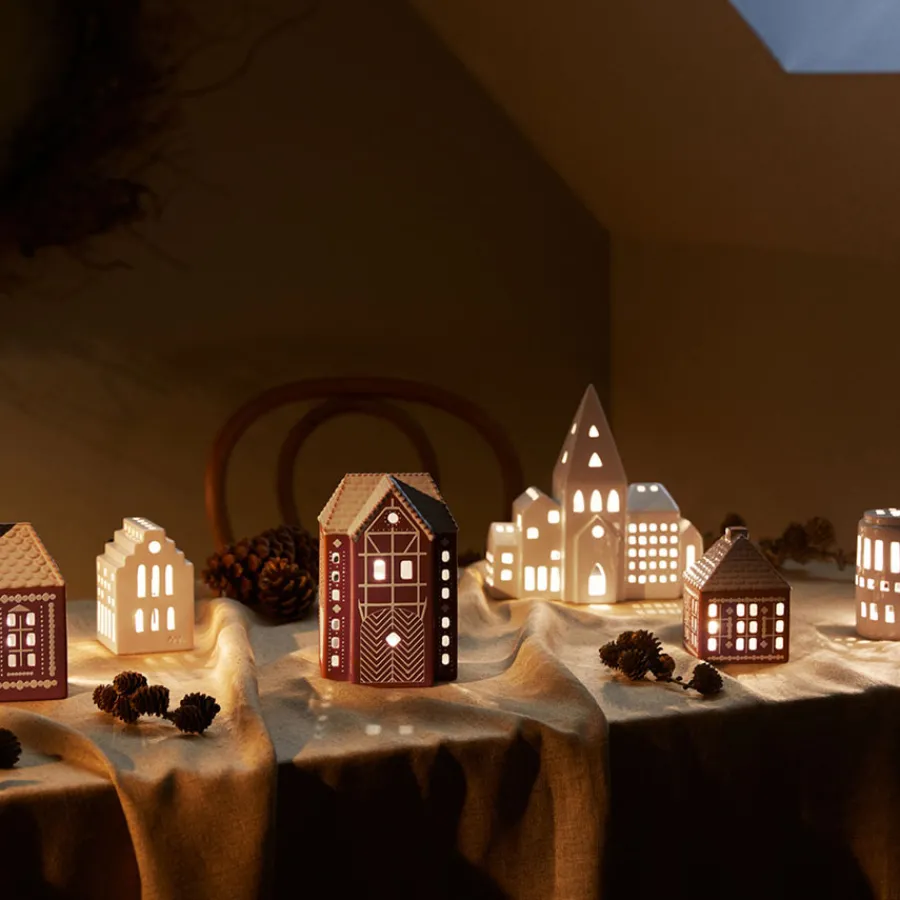 Lys>KÄHLER DESIGN Kähler Gingerbread Lyshus Liten Brun