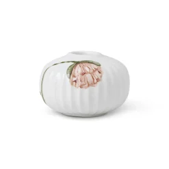 Lys>KÄHLER DESIGN Kähler Hammershøi Poppy Lysestake 7,5cm Hvit m/Dekor
