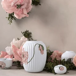Lys>KÄHLER DESIGN Kähler Hammershøi Poppy Lysestake 7,5cm Hvit m/Dekor