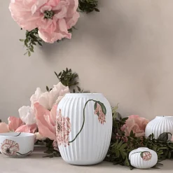 Dekor|Vaser>KÄHLER DESIGN Kähler Hammershøi Poppy Vase 21cm Hvit m/Dekor