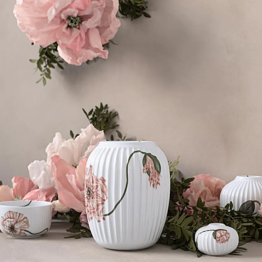 Dekor|Vaser>KÄHLER DESIGN Kähler Hammershøi Poppy Vase 21cm Hvit m/Dekor