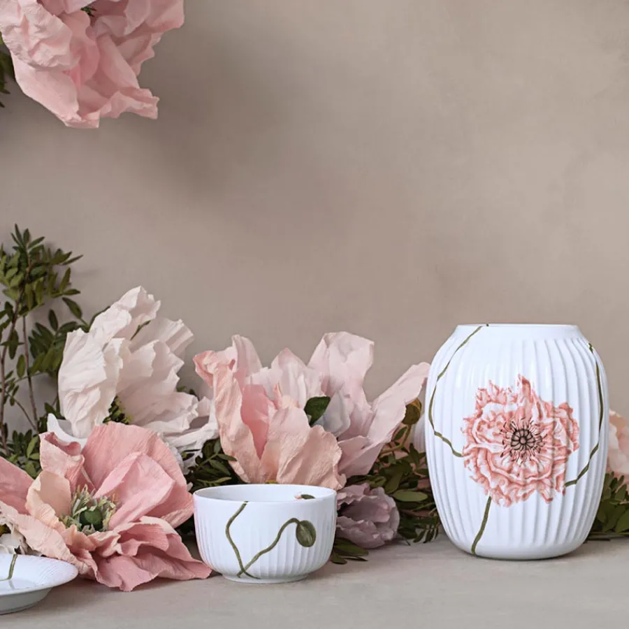 Dekor|Vaser>KÄHLER DESIGN Kähler Hammershøi Poppy Vase 21cm Hvit m/Dekor