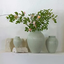 Dekor|Vaser>KNABSTRUP KERAMIK Vase 20cm Riflet Mint
