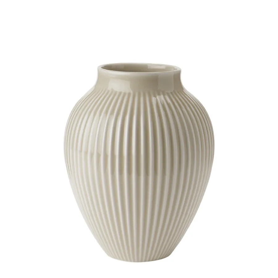 Dekor|Vaser>KNABSTRUP KERAMIK Vase 20cm Riflet Sand