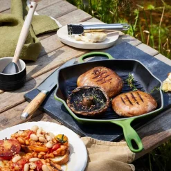 Støpejern>LE CREUSET Grillpanne Støpejern 26cm Bamboo Green