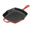 Støpejern>LE CREUSET Kvadratisk Grillpanne Støpejern 26cm Cerise