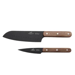 Kniver>LION SABATIER Phenix Knivsett 2 Deler Sort/Valnøtt