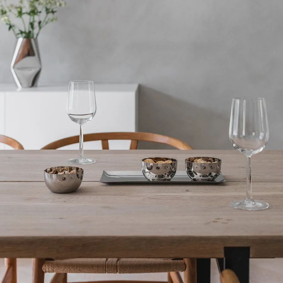 Skåler>LØVE Løve Vinje Fat m/3 Skåler Rustfritt Stål 30cm Sølv