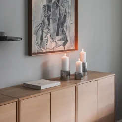 Dekor|Lys>LØVE Løve Vinje Telysholder Rustfritt Stål 14cm Sølv
