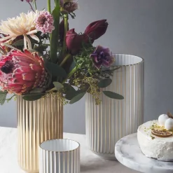 Dekor|Vaser>LYNGBY Porcelæn Vase 20,5cm Gull