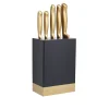 Kniver>Lifetime Brands Europe ltd Masterclass Knivblokk med 5 Kniver Sort & Gull