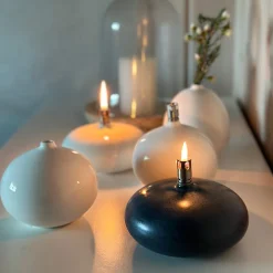 Lys>PORSGRUNDS PORSELÆNSFABRIK Nordic Living Oljelampe 13,5 x 7cm Blå