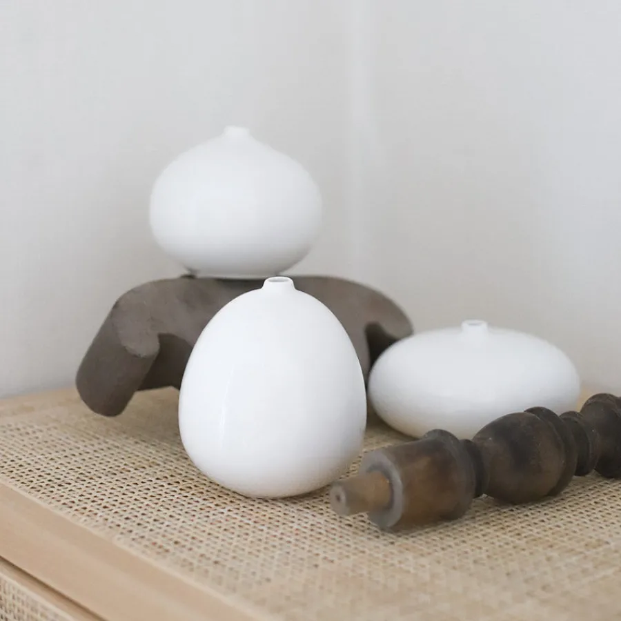 Dekor|Vaser>PORSGRUNDS PORSELÆNSFABRIK Nordic Living Vase 10,5x12cm Hvit