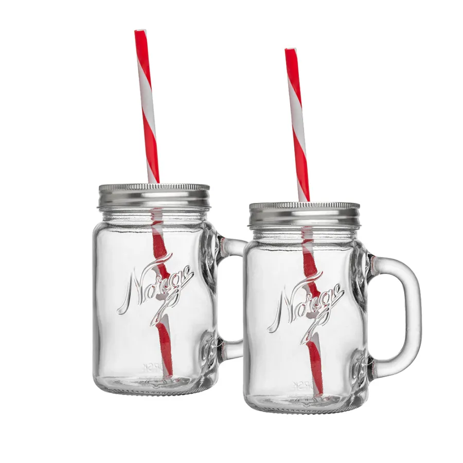 Krus>NORGESGLASSET Norgesglass Seidel Glass 2pk m/Sugerør
