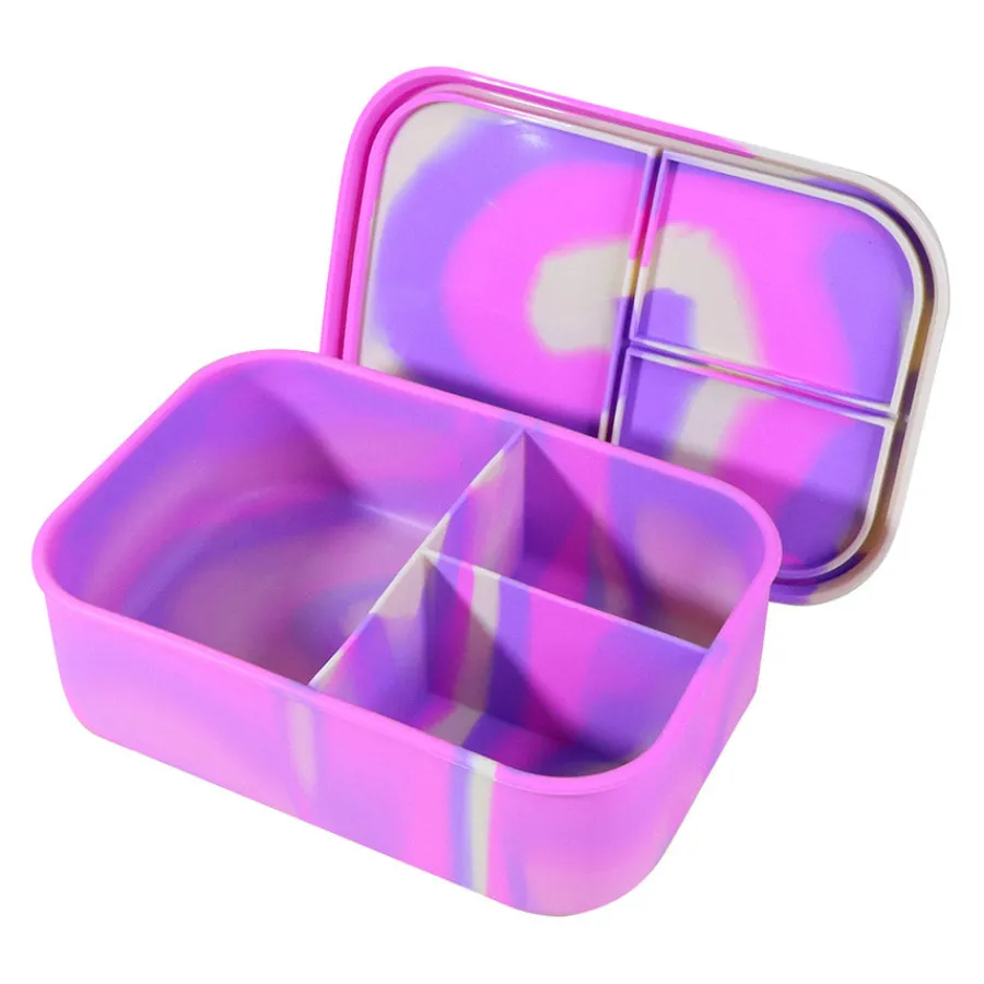 Matbokser>NOVA Dynamic Matboks 1200ml Silikon 3 Rom Rosa Batikk