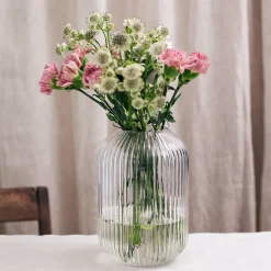 Dekor|Vaser>NOVA Edge Vase m/riller Klar 22cm