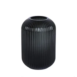Dekor|Vaser>NOVA Edge Vase m/riller Sort 22cm