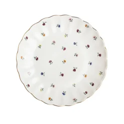 Tallerkener|Asjetter>NOVA Lilly Asjett m/Blomster og Gullkant 21cm Hvit