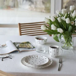 Skåler|Dessertskåler>NOVA Lilly Bolle m/Blomster og Gullkant 13cm Hvit