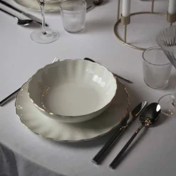 Dype Tallerkener>NOVA Lilly Dyp Tallerken 20cm Hvit m/Gullkant
