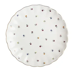 Tallerkener>NOVA Lilly Tallerken m/ Blomster og Gullkant 26cm Hvit