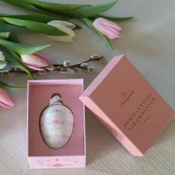 Dekor>PORSGRUNDS PORSELÆNSFABRIK Porselenegg Stråmønster 4,5cm Rosa