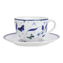 Kopper>PORSGRUNDS PORSELÆNSFABRIK Porsgrunds Porselænsfabrik Bluebird Butterfly Kopp med Skål 23 cl