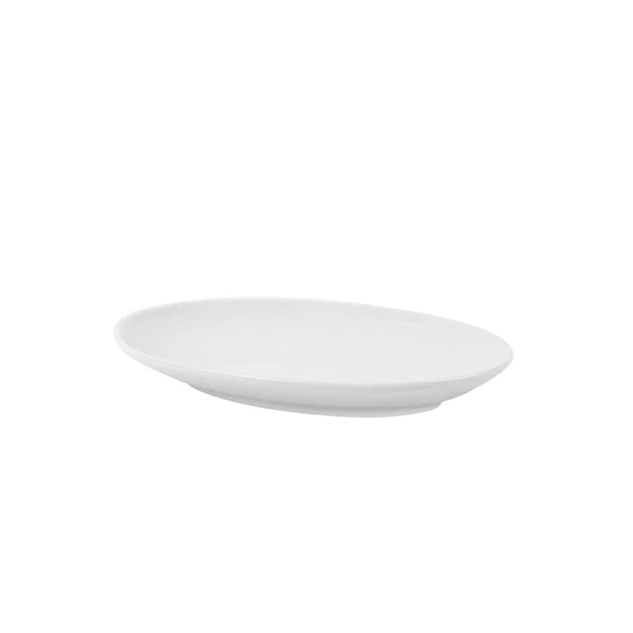 Fat|Asjetter>PORSGRUNDS PORSELÆNSFABRIK Porsgrunds Porselænsfabrik Bølge Hvitt Oval Asjett 19cm