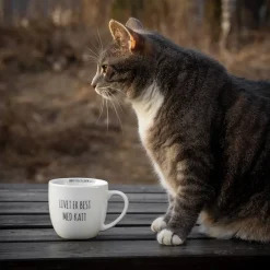 Krus|Kopper>PORSGRUNDS PORSELÆNSFABRIK Porsgrunds Porselænsfabrik Hashtag Krus 38 cl Livet Er Best Med Katt