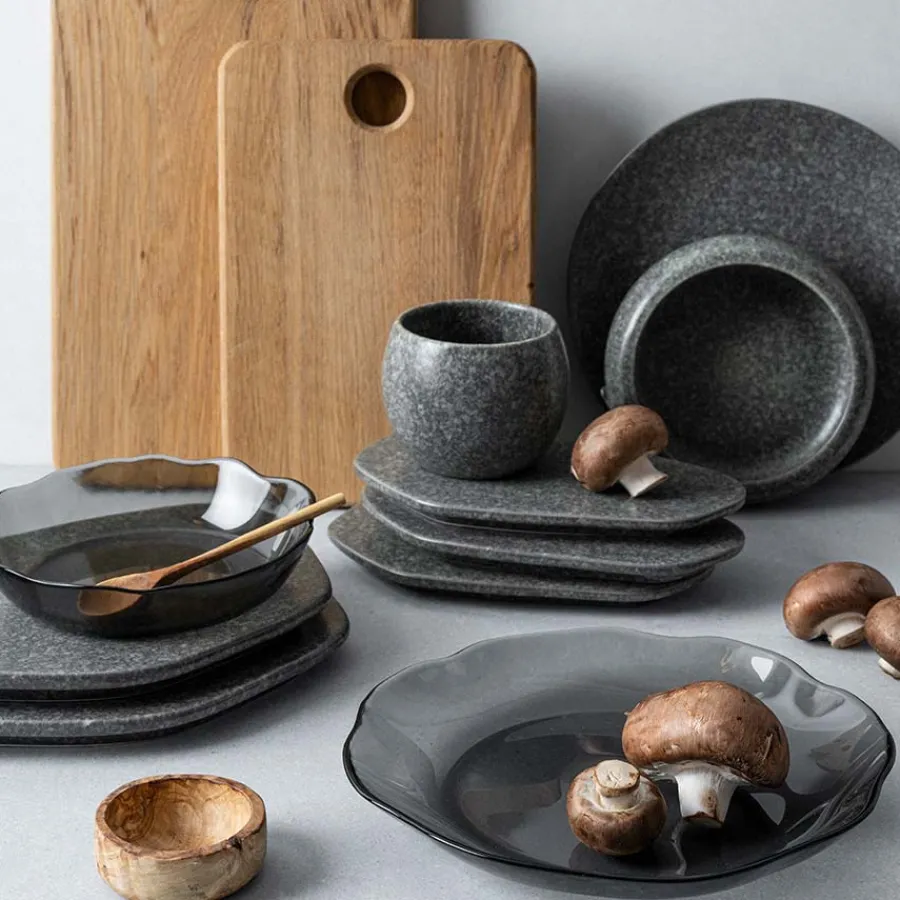 Asjetter>PORSGRUNDS PORSELÆNSFABRIK Porsgrunds Porselænsfabrik Natur Asjett 24cm Mørk Granitt