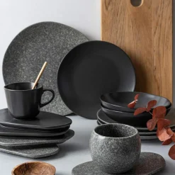 Asjetter>PORSGRUNDS PORSELÆNSFABRIK Porsgrunds Porselænsfabrik Natur Asjett 24cm Mørk Granitt