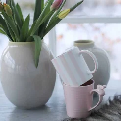 Krus>PORSGRUNDS PORSELÆNSFABRIK Porsgrunds Stripekopp 30cl Rosa 2pk