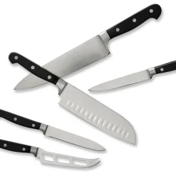 Kniver>SABATIER 2 Lions Lion Knivsett 5 Deler Stål/Sort m/Gaveeske