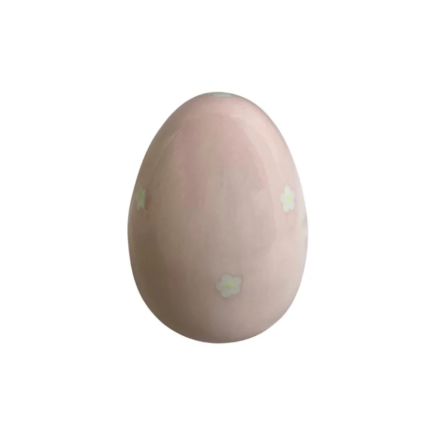 Dekor>SEASONS Easter Collection Egg m/Blomster 11cm Rosa