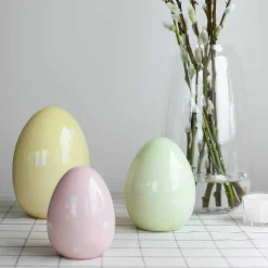Dekor>SEASONS Easter Collection Egg m/Blomster 11cm Rosa
