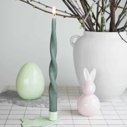 Lys>SEASONS Easter Collection Lysestake Hare 12,5cm Grønn