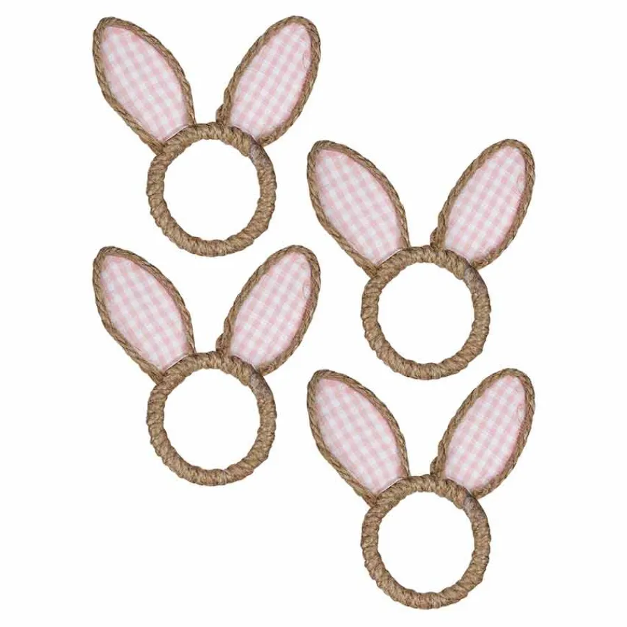 Dekor>SEASONS Easter Collection Serviettring m/Kaninører 4pk Rosa