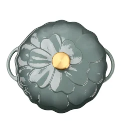 Støpejern>SEASONS Fall Collection Støpejernsgryte 26cm 3L Lokk Blomst Grønn