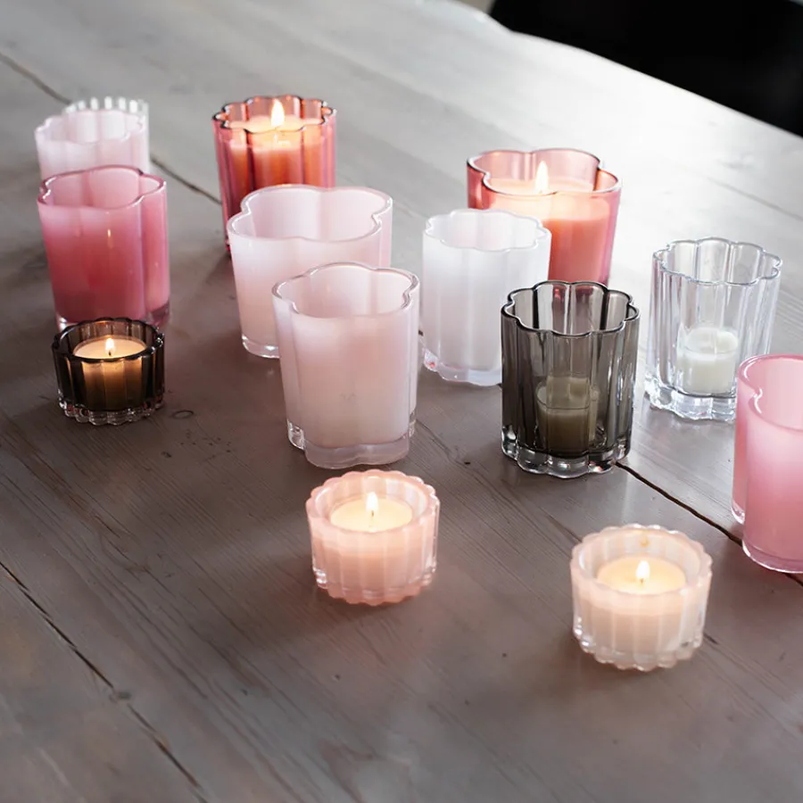 Lys>SEASONS Love Collection Lyslykt Blomst 8x8,5cm Rosa