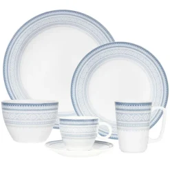 Tallerkener>PORSGRUNDS PORSELÆNSFABRIK TALLERKEN FLAT 28 CM BLÅ - 4PK